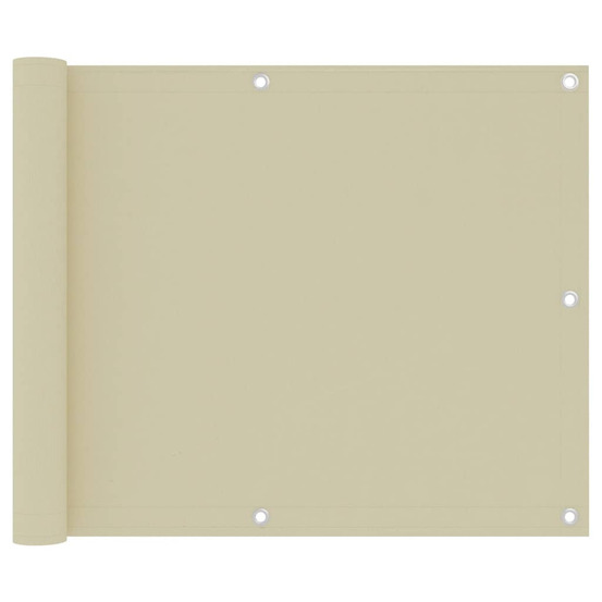 Écran de balcon crème 75x500 cm tissu oxford