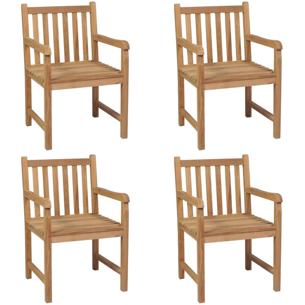 Chaises d'extérieur lot de 4 bois de teck solide