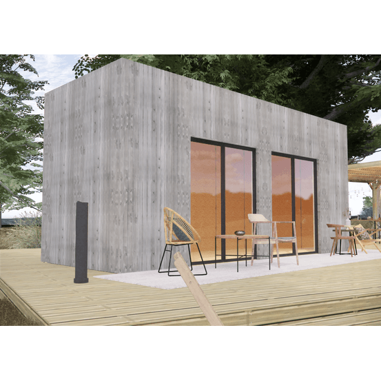 Bureau de jardin 4 saisons en bois 6,6 x 2,4 x 3,2 m / isolation re2020 avec plancher isolé / menuiseries alu k-line