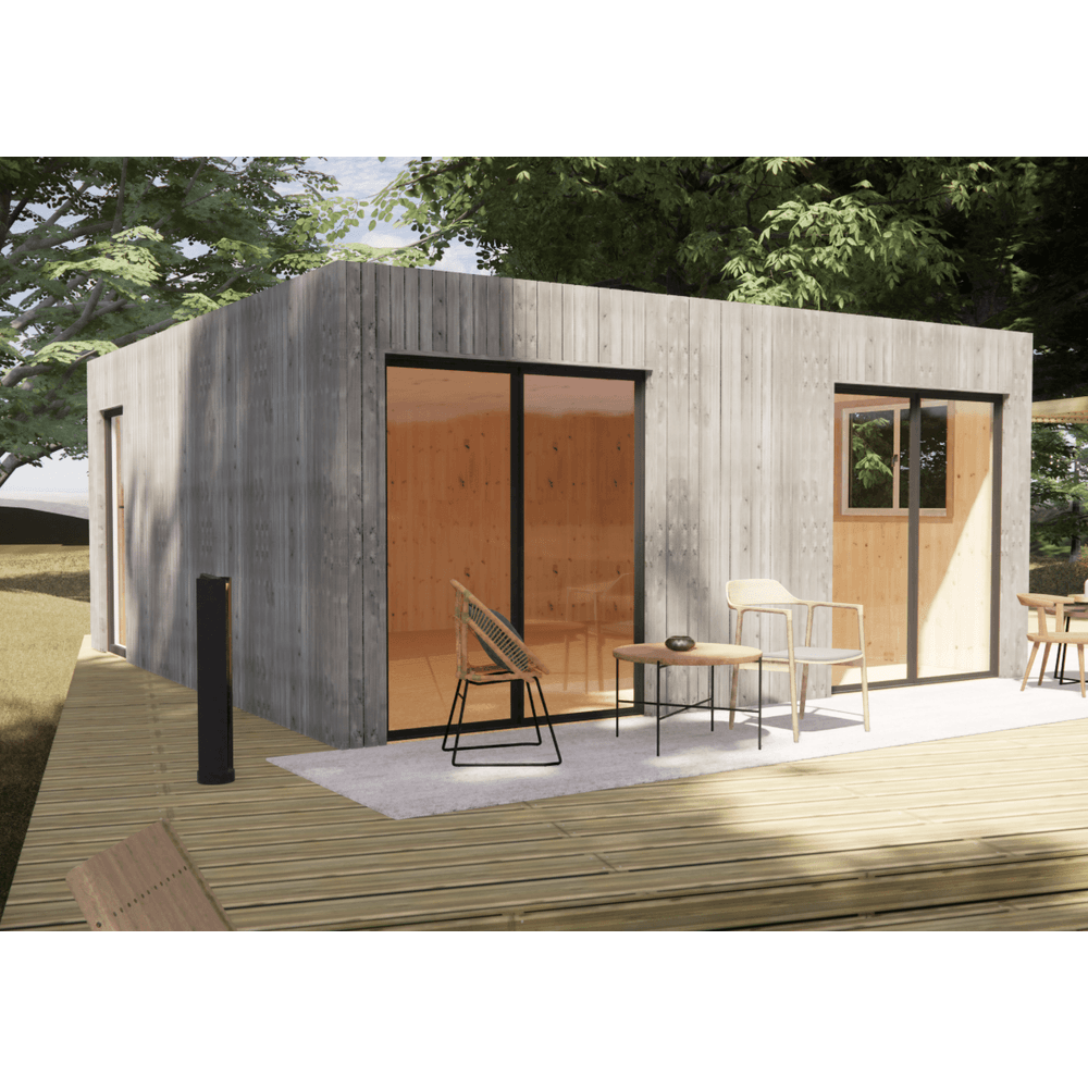 Studio de jardin re2020 en bois 5,5 x 5,7 x 2,7 m / isolation re2020 avec plancher isolé / menuiseries alu k-line