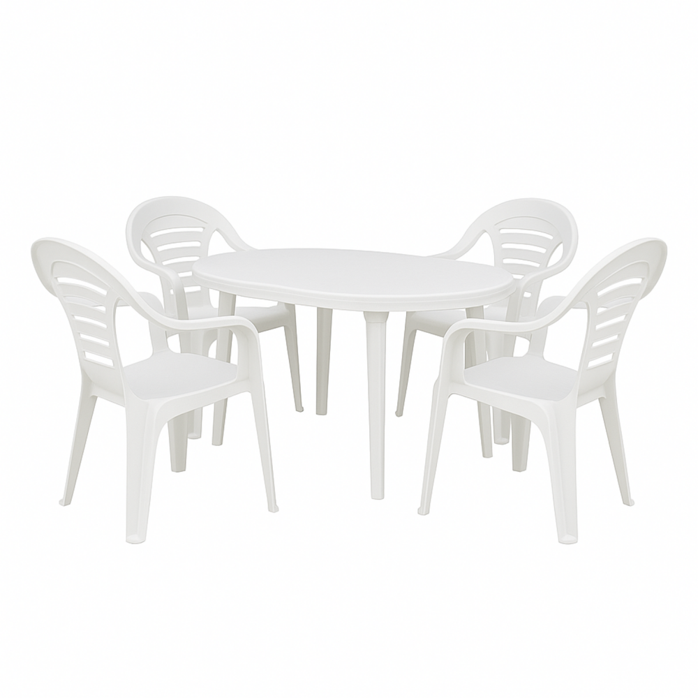 Silla - chaise de jardin blanche en résine