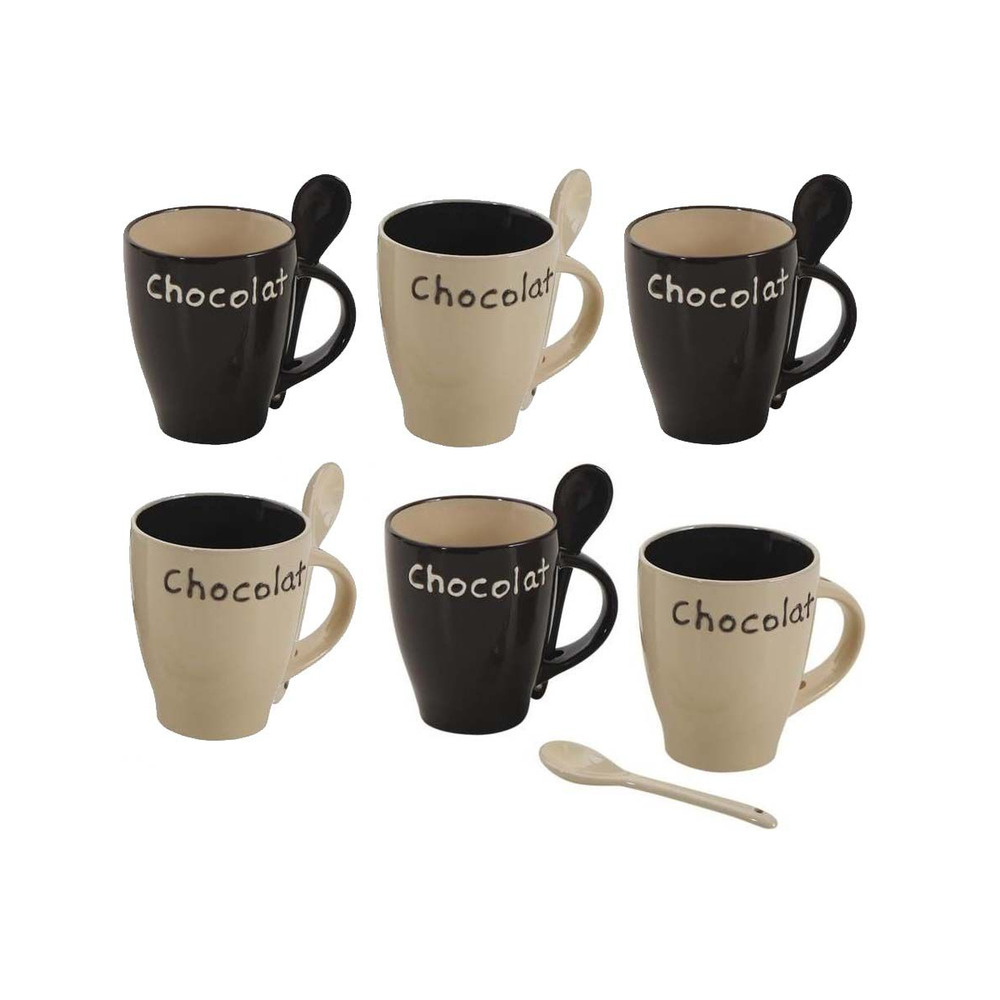 Mug à chocolat en grès (lot de 6)