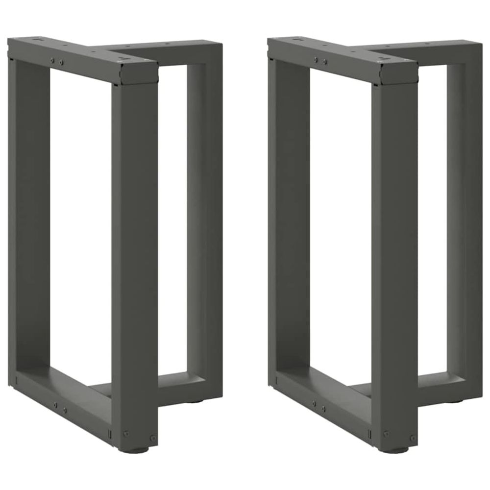 Pieds de table à manger en t, 2 pièces, anthracite, 50 x 35 x (72-73) cm, acier