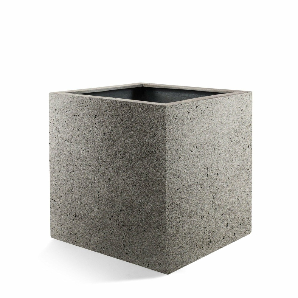 Pot cube béton naturel diamètre 50 cm