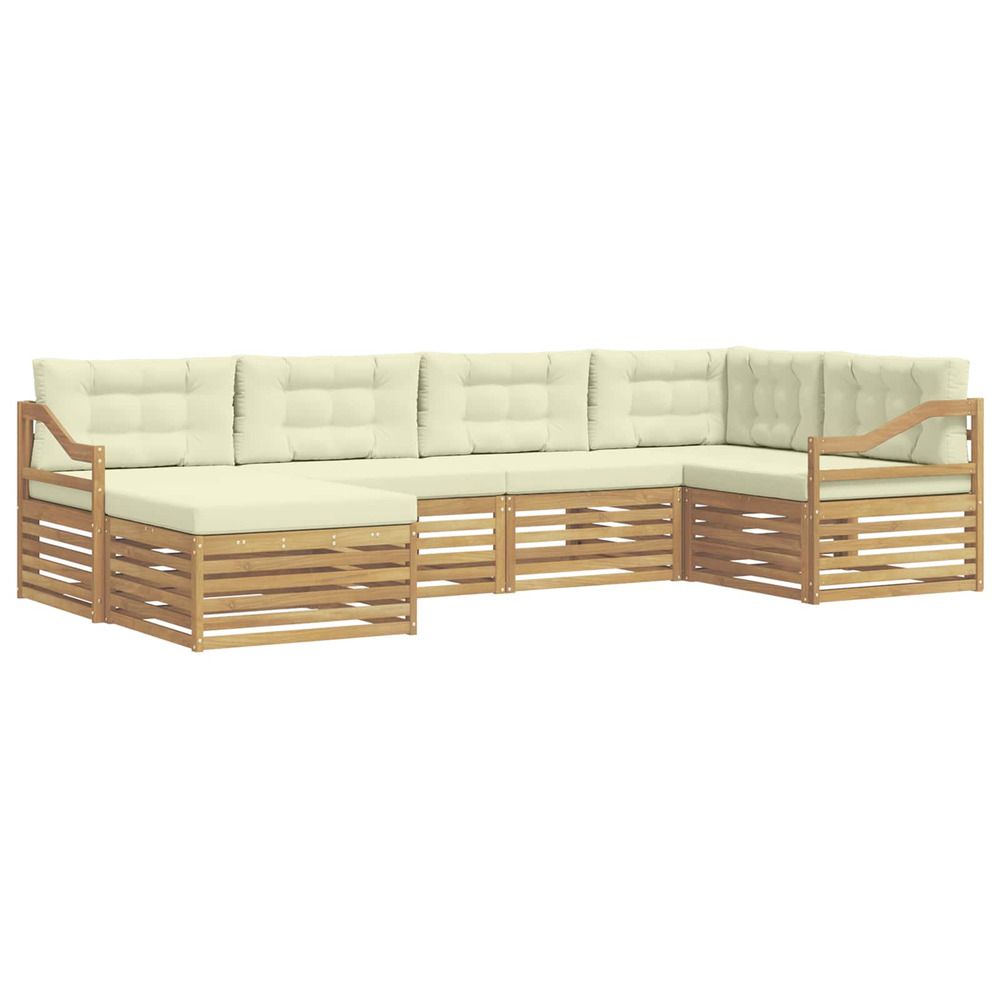 Ensemble de canapés d'extérieur 6 pc blanc et crème polyester