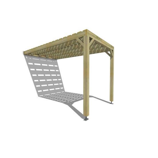 Pergola bois • 2m x 4m • adossée • sens profondeur • platelage bois • livraison comprise