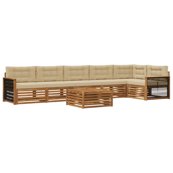 Ensemble de canapés d'extérieur 7 pcs naturel et beige