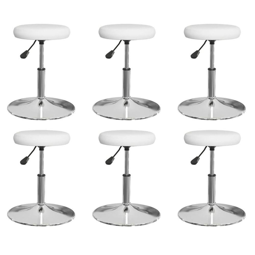 Chaises à manger lot de 6 blanc similicuir