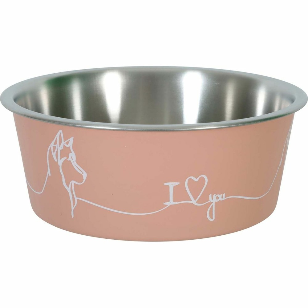 Ecuelle antidérapante rose pour chiens love dog 750 ml