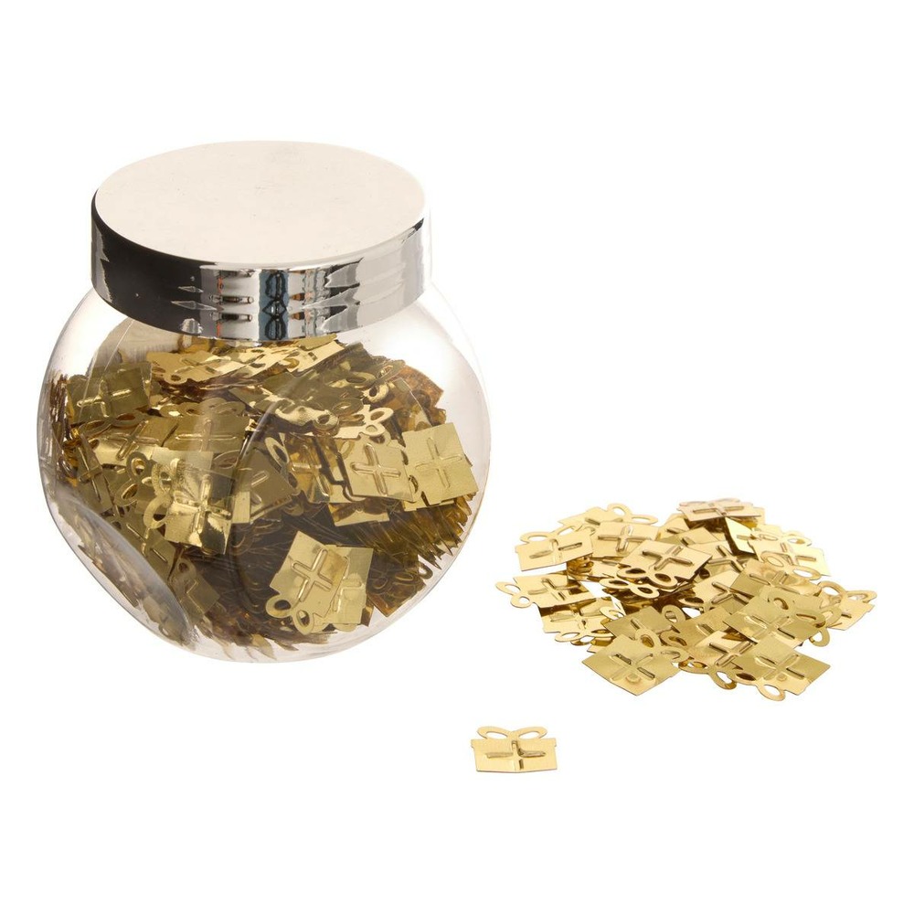 Bocal d'accessoires déco de table brillantes or