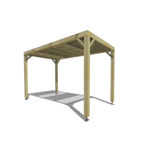 Pergola bois • 2m x 4m • indépendante • sens largeur • lames orientables bioclimatiques incluses • livraison comprise