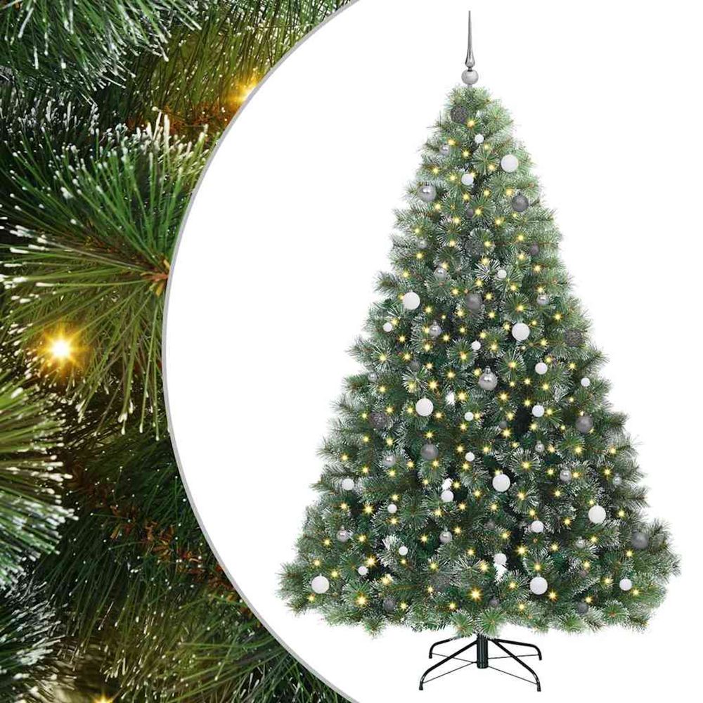 Sapin de noël artificiel avec 300 led vert 240 cm pe et pvc