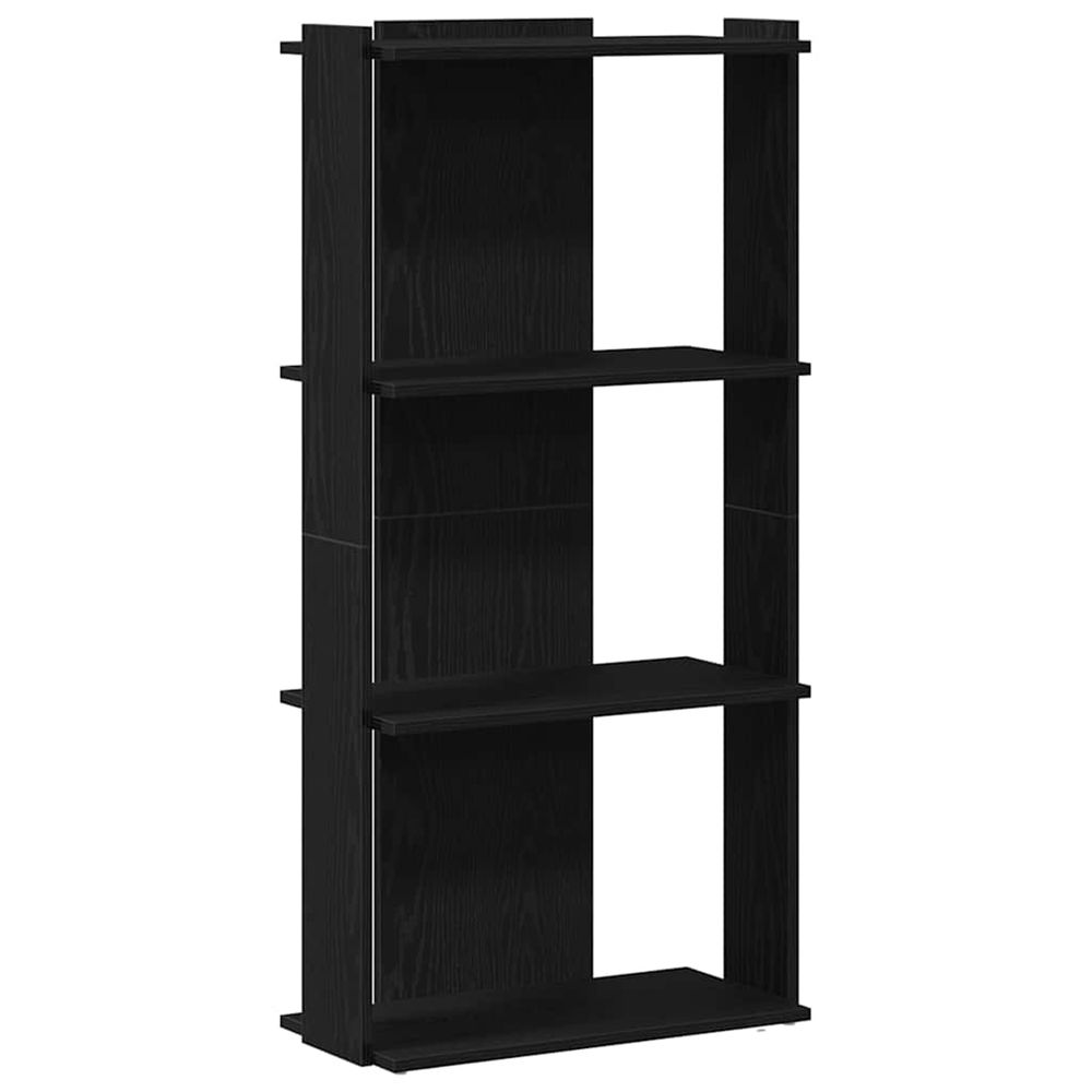 Bibliothèque à 3 niveaux noir 60x30x120 cm bois d'ingénierie