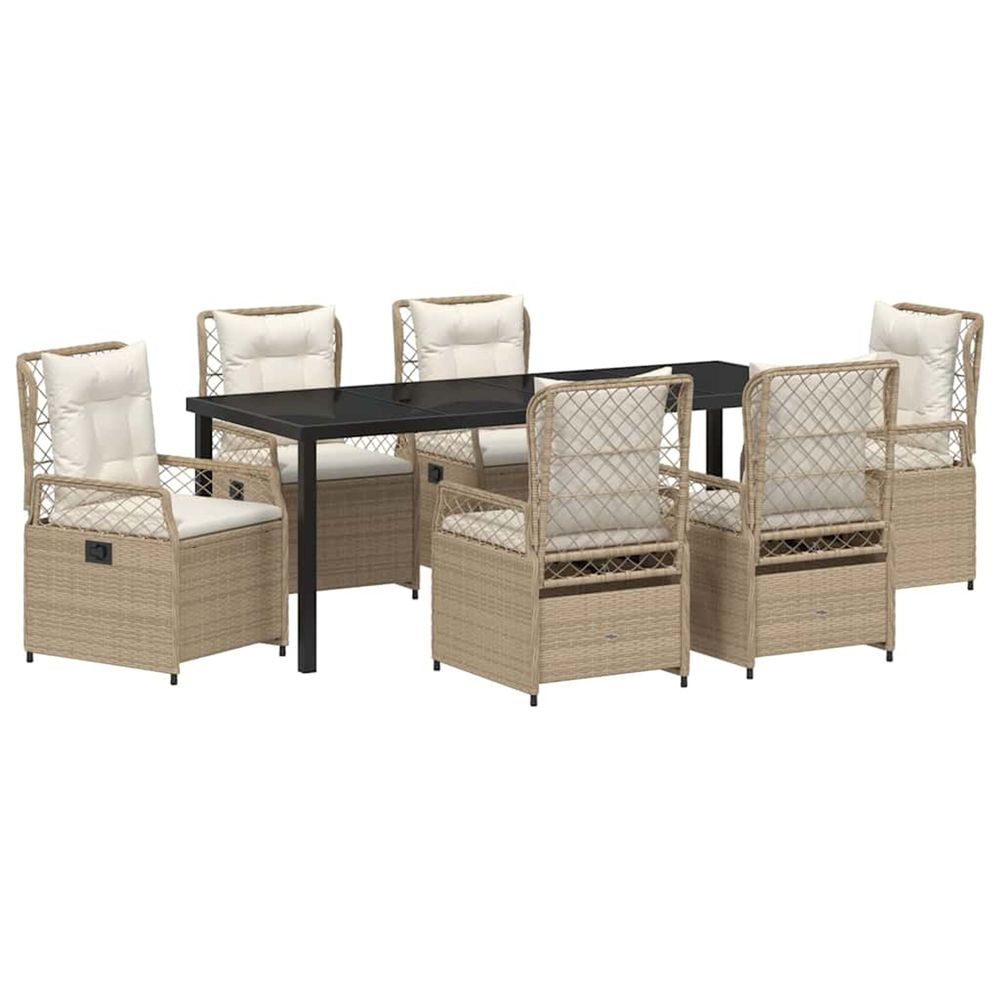 Ensemble de salle à manger pour jardin 7 pc polyrotin