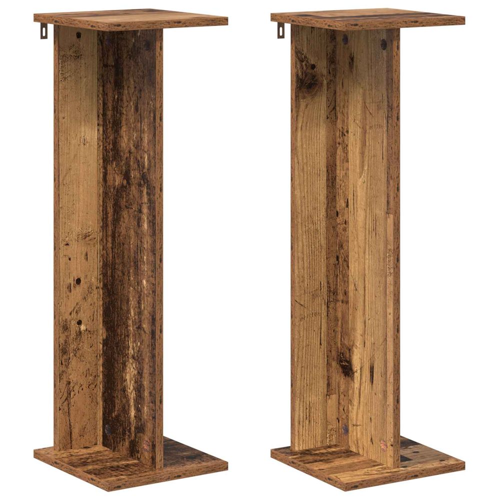 Support de plante 2 pièces bois ancien 25 x 25,5 x 80,5 cm