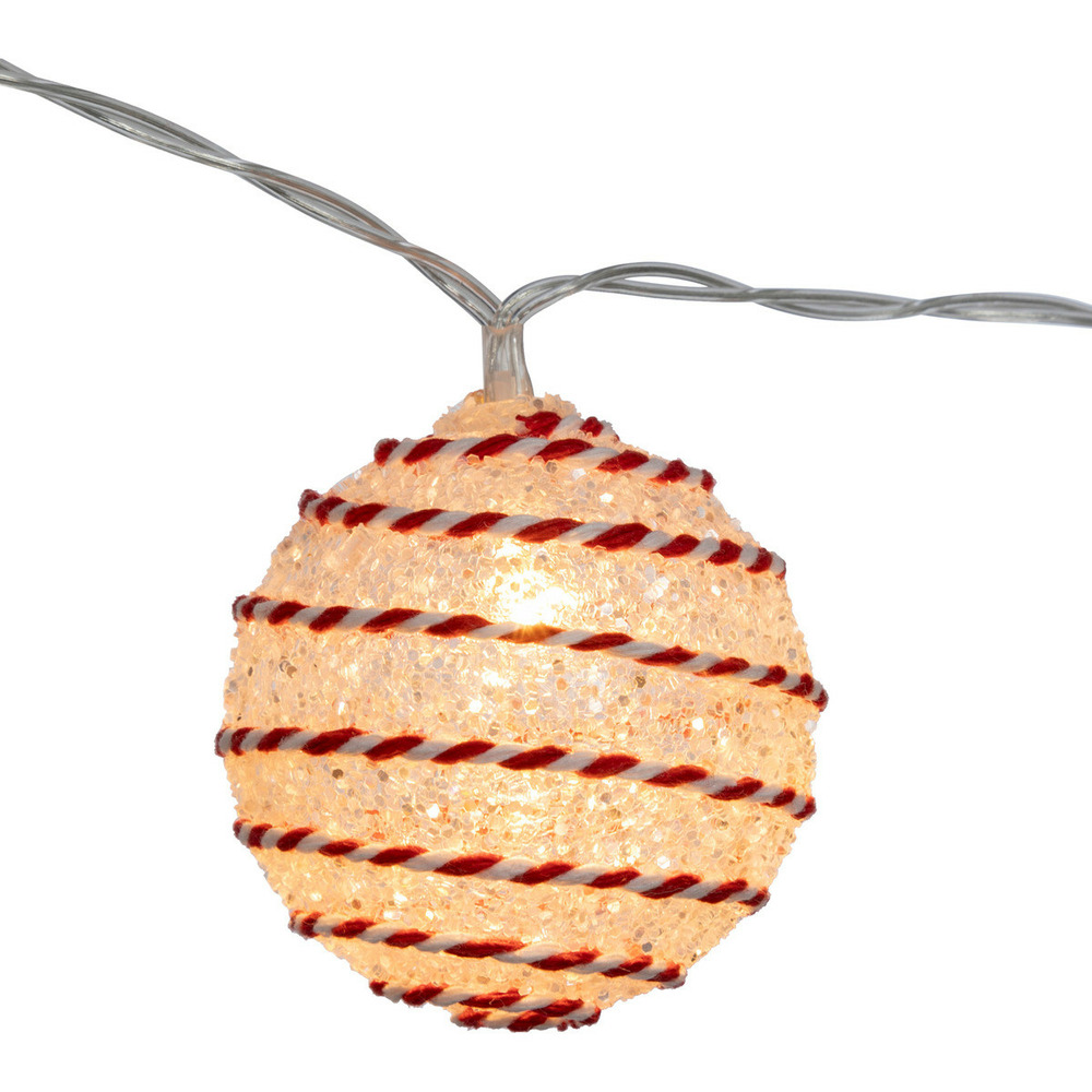 Guirlande lumineuse intérieur boules strass 10 led blanc chaud l 165 cm
