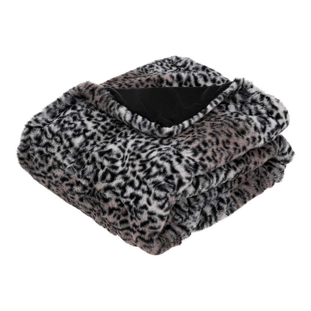 Plaid effet fourrure léopard 125x150cm