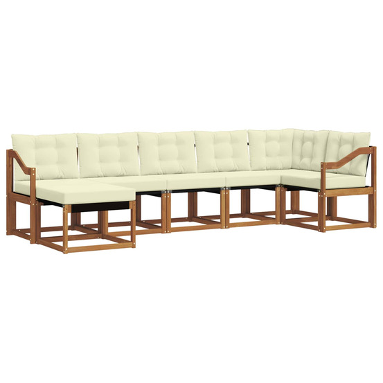 Ensemble de canapés d'extérieur 7 pcs naturel et crème