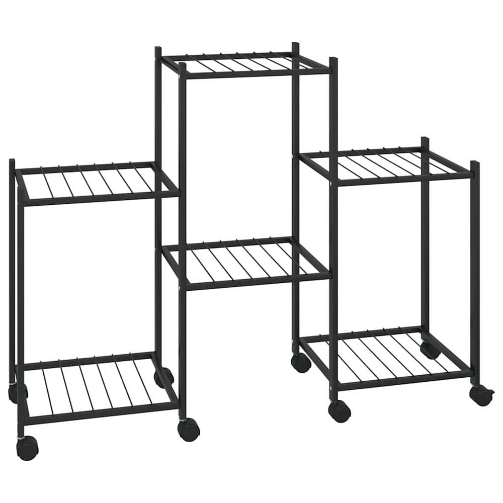 Jardinière avec roues 83x25x63,5 cm noir fer