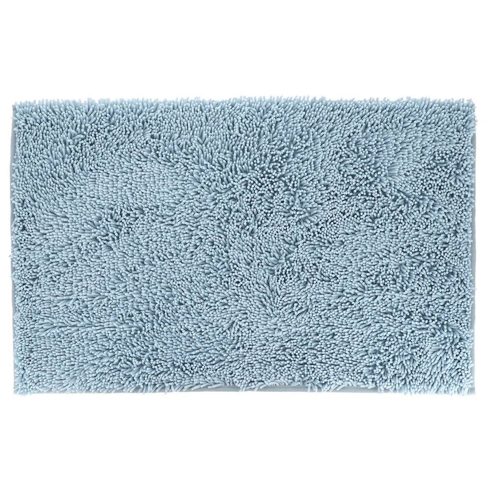 Tapis microfibre petite chenille 50x80 cm - bleu clair
