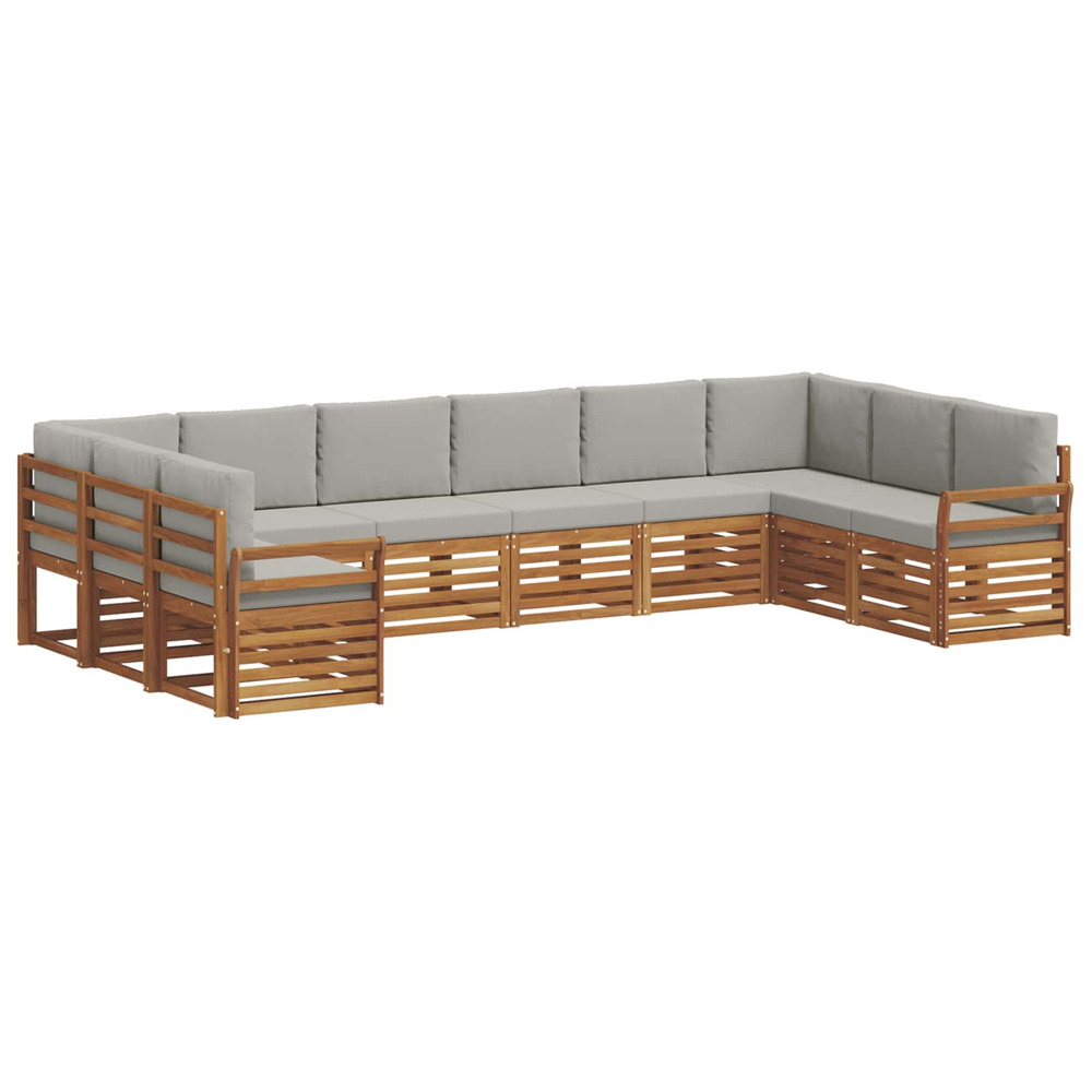 Ensembles de canapés avec coussin 10 pcs gris naturel et clair