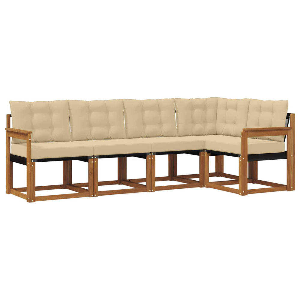 Ensemble de canapés d'extérieur 5 pcs naturel et beige