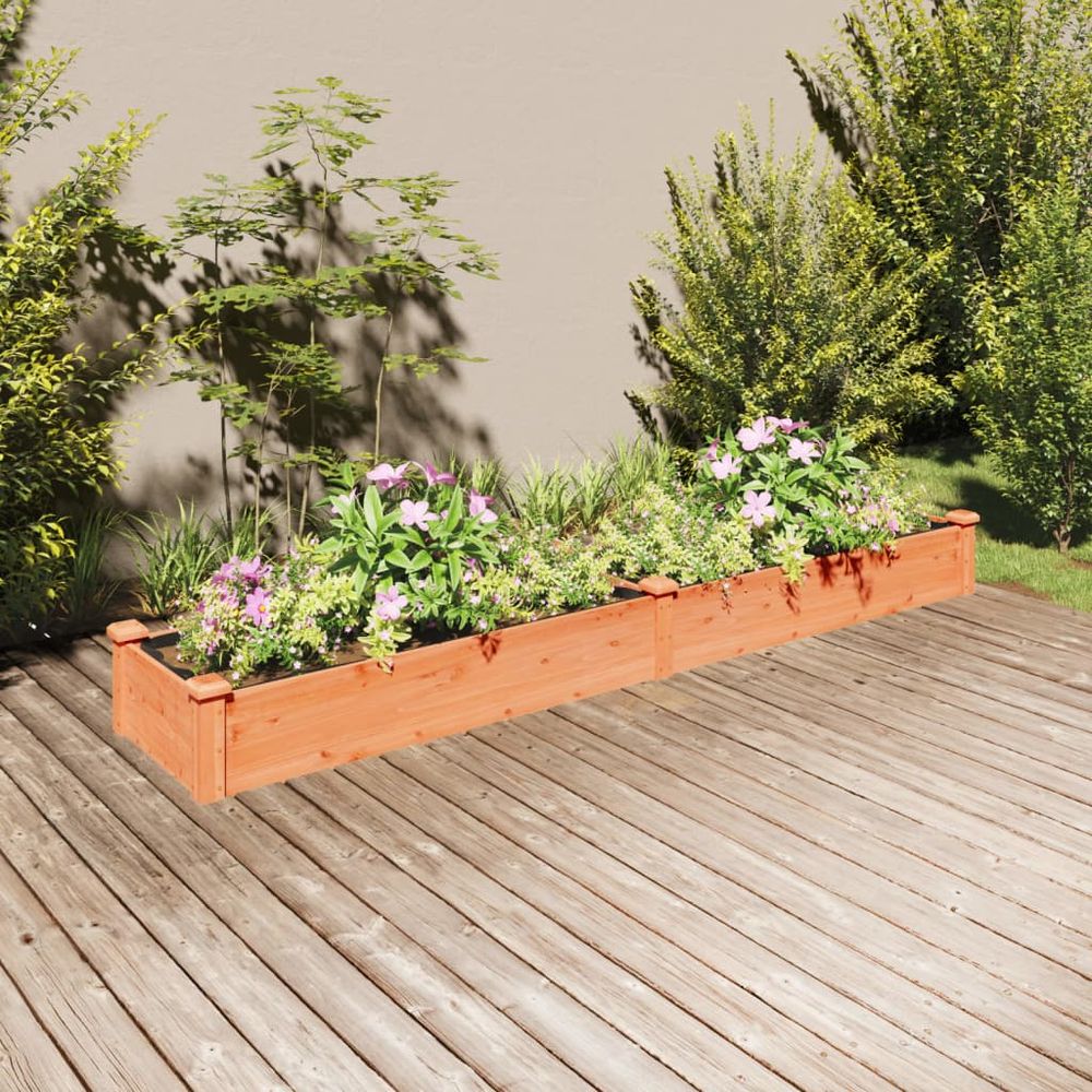 Carré potager en bois de sapin avec doublure pour jardin terrasse marron 240 cm