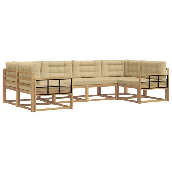 Ensemble de canapés d'extérieur 6 pc blanc et beige