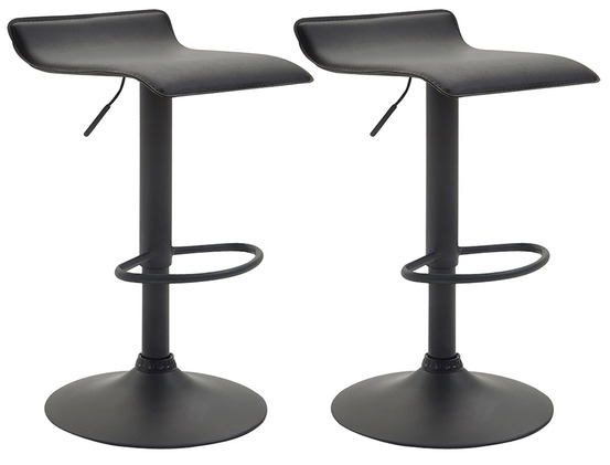 Lot de 2 tabourets de bar dyn v2 simili cuir noir