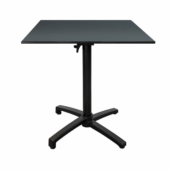 Restootab - table pliable pour terrasse en compact hpl gris anthracite 70x70