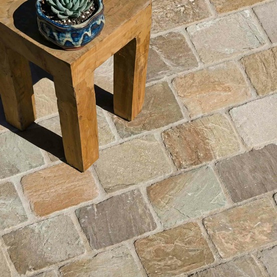Pavé grès kandla beige 20x14x2,5 cm (vendu au m² - 30 pavés/m²) - ro'ma nature
