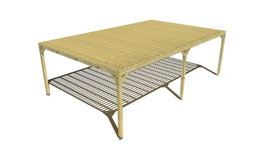 Pergola bois • 8m x 5m • indépendante • sens profondeur • lattage bois • livraison comprise