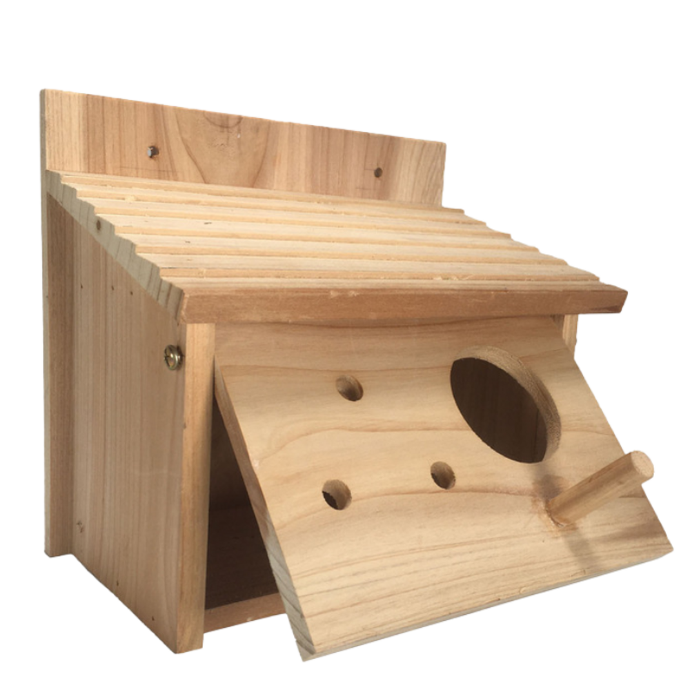 Mangeoire en bois avec façade ouvrable