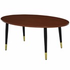Table basse ovale style art-déco aspect teck - 100L x 60I x 42H cm