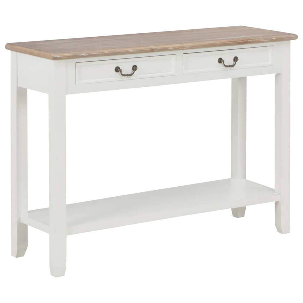 Table console blanc 110x35x80 cm bois
