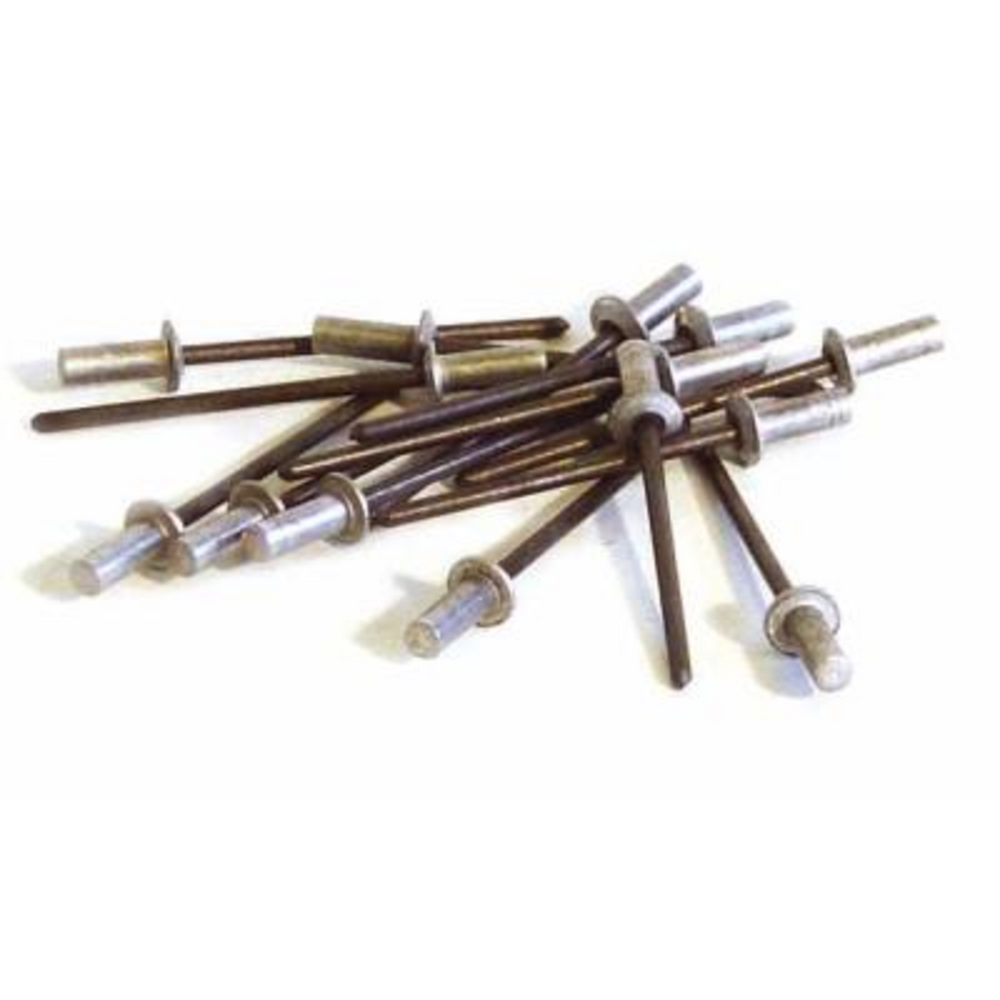 100 rivets étanches alu/acier (tête plate) ø 3,2 x 8 mm Truffaut