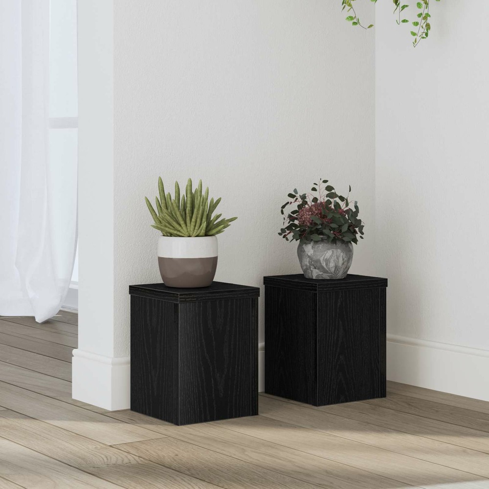 Support de plante 2 pcs chêne noir 15 x 15 x 20 cm