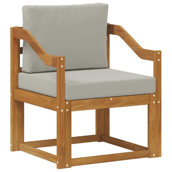 Canapé d’extérieur bois d'acacia massif et polyester