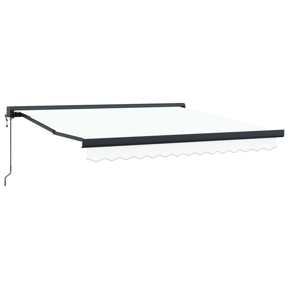 Auvent rétractable blanc 350 x 250 x 165 cm tissu et métal