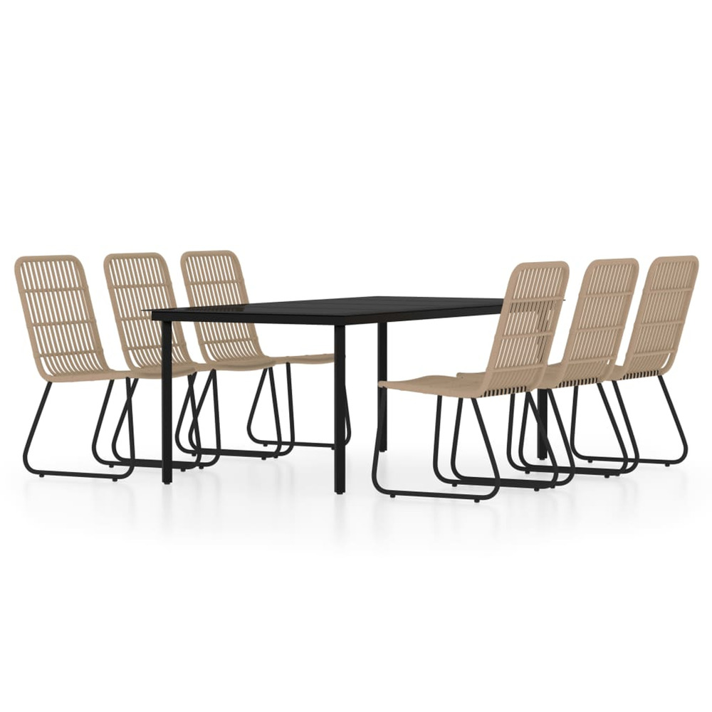 Ensemble à manger de jardin 7 pcs chêne