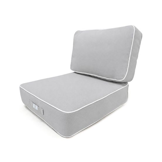 Coussins salon jardin premium déhoussable 50x50cm gris clair