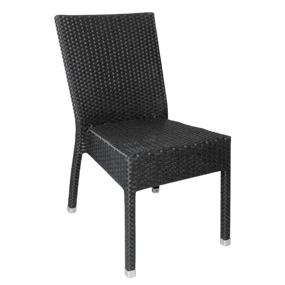 Chaises en rotin pe anthracite - lot de 4 - bolero