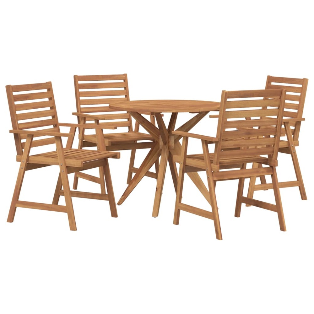 Ensemble à manger de jardin 5 pcs bois d'acacia solide
