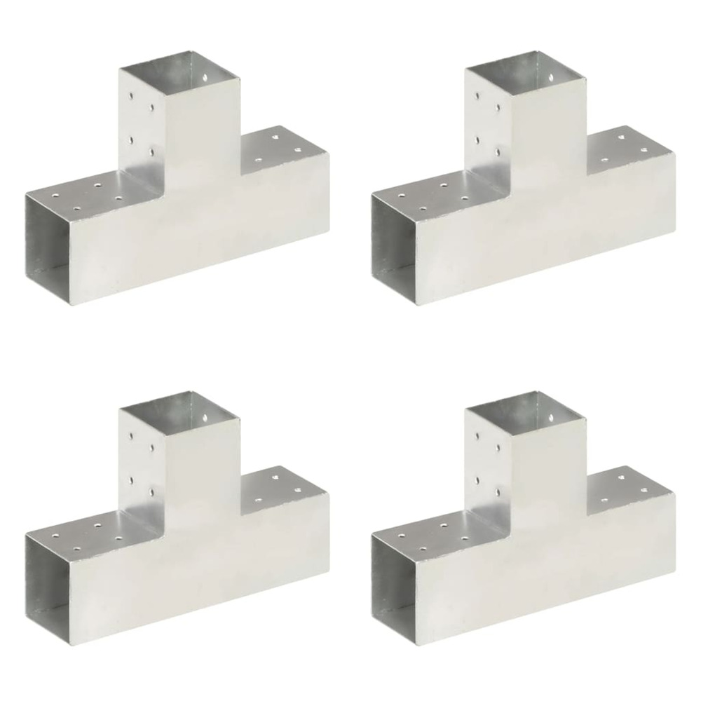 Connecteurs de poteau 4 pcs forme en t métal galvanisé 81x81 mm