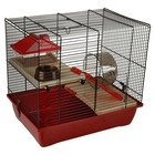 Cage pour hamsters enzo 2 41,5x28,5x38 cm bordeaux