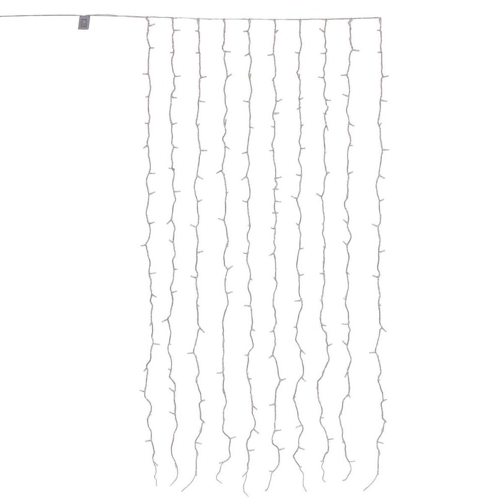 Rideau lumineux de façade d'extérieur 1 x 2 m 200 led blanc froid à effets avec minuteur sur secteur