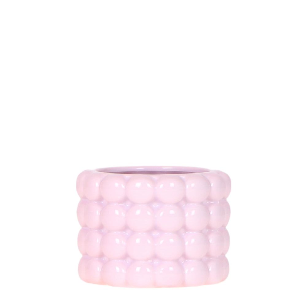 Cache-pot céramique - rondeurs colorées et gaies - pot de 6cm - rose