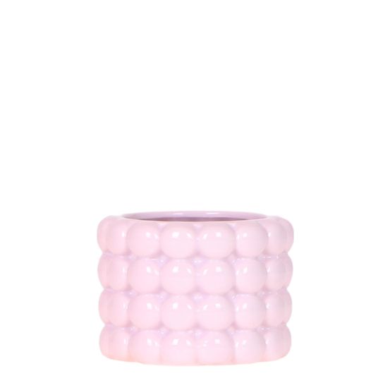 Cache-pot céramique - rondeurs colorées et gaies - pot de 6cm - rose