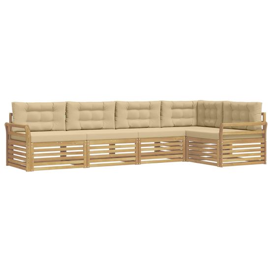 Ensemble de canapés d'extérieur 5 pc blanc et beige polyester