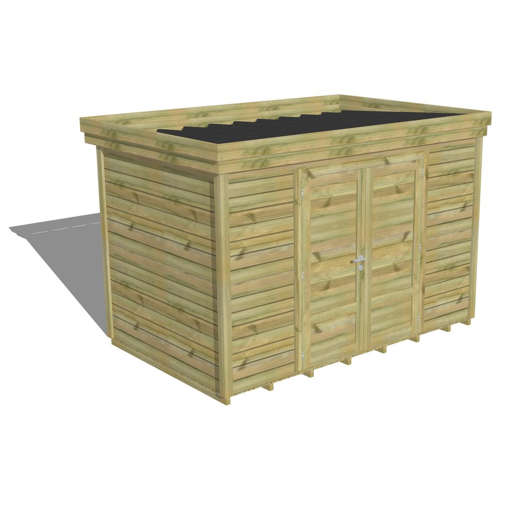 Abri de jardin bois pin traité autoclave 27mm - 3,44x2,14m / 7m2 - bac acier - plancher bois